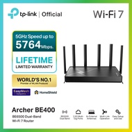TP-Link Archer BE400 BE6500 Dual-Band Wi-Fi 7 Router ทำงานได้อย่างเต็มสปีด 6.5 Gbps มาพร้อมพอร์ต 2.