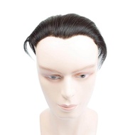 TSE Men Wig Fashion Hand-knitted Real Hair Replacement Block Covering White Hair Make Hair Design (1