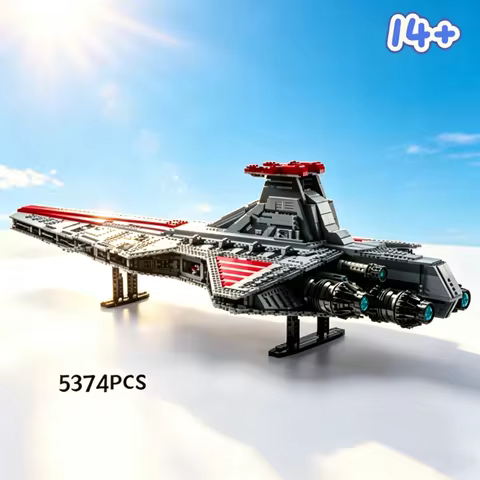 5374pcs Star Interstellar Conflict Biggest Venator Class Republic Attack Cruiser Building Blocks Mod