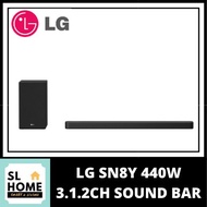LG SN8Y 440W 3.1.2 Channel High Res Audio Dolby Atmos Sound Bar with Meridian Technology and 4K Pass