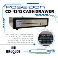 Poseidon CD-4141 STAINLESS CASH DRAWER CASH BOX CASH SAFE CASH REGISTER