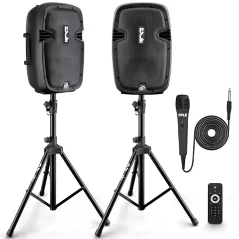 Active + Passive PA Systems - Dual ch 700 Watt Max Power Output Speaker with Microphone, Bluetooth W