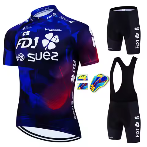 FDJ Mountain Bike Accessories Men Cycling Shorts Man Mtb Bicycle Clothing Men's Sportswear Set Team 