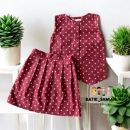 RITSUKI CHILDREN'S BATIK SUIT, GIRLS' TOP, VEST & SKIRT, MODERN STYLE