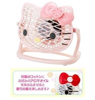 (粉紅色Hello Kitty造型)  日本Sanrio USB Q版座枱牛角扇 可加香味