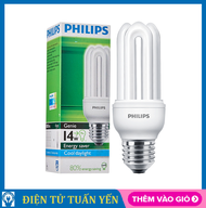 Bóng đèn compact Philips 14W - 3U Genie E27 ánh sáng trắng & vàng - Hàng chính hãng