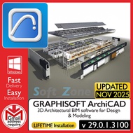 GRAPHISOFT ArchiCAD 29.0.1.3100 - 3D Architectural BIM Software for Design & Modeling | Windows - SO