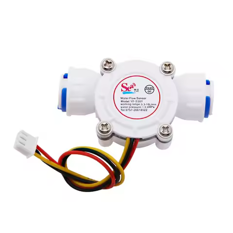 Hall Water Flow Sensor 3/8" PE Quick Connect DC4.5-24V 0.5-10L/min 1.75MPa for Water Dispenser Flow 