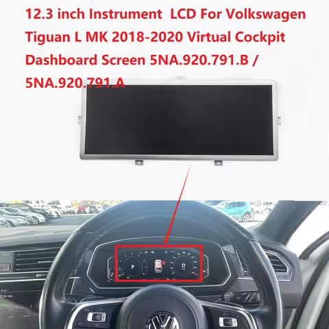 12.3 inch Instrument LCD For Volkswagen Tiguan L MK 2018-2020 Virtual Cockpit Dashboard Screen 5NA.9