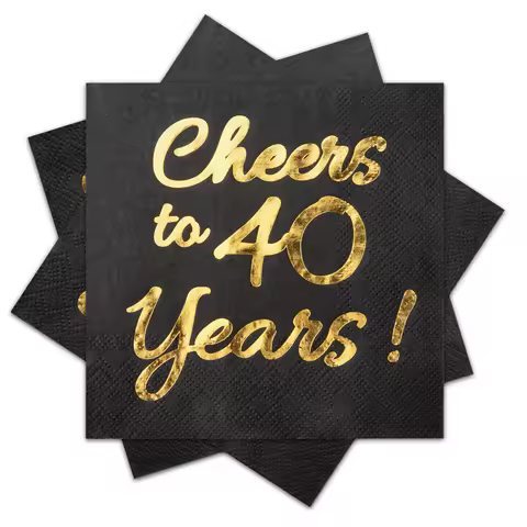 20Pcs Cheers to 40 Years Napkins 40th Anniversary Decorations, Disposable Cocktail Napkins for Weddi