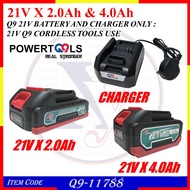 QET Q9 Qnine CHARGER & Q9 BATTERY ONLY FOR: 21V | Q9-117880 CHATGER, Q9-117881 BATTERY 2.0AH, Q9-117