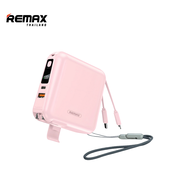 Remax Power bank W1501 Pink Set - ชุดเซ็ตรวมสีชมพู แบตสำรอง Fast Charge มีสายชาร์จ สายคล้อง พัดลมพกพ