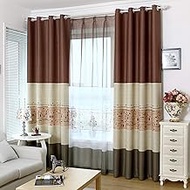 Mediterranean Curtain Living Room Bedroom Floor to Ceiling Blackout Curtain Fabric 90 inches (Width)
