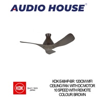 KDK E48HP-BR 120CM WIFI CEILING FAN WITH DC MOTOR 10 SPEED WITH REMOTE COLOUR: BROWN