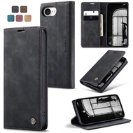 Matte Flip Cover Buckleless Leather Case Magnetic Card 16E Suitable For iPhone 16E Phone
