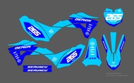 DECAL KLX GORDON BIRU MUDA CUSTOM NO DAN NAMA