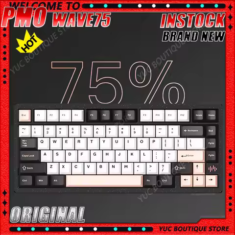NEW PMO WAVE75 3-Mode Mechanical Gamer Keyboard RGB Customize Wireless USB/2.4G/Bluetooth CNC Esport
