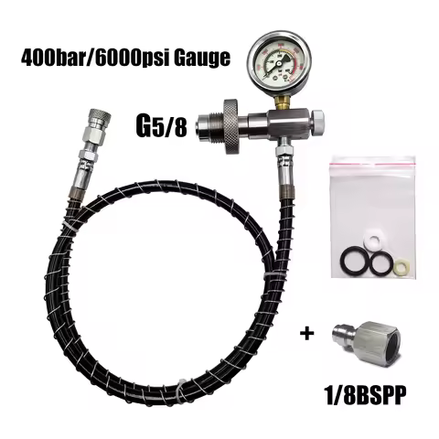 HPA Scuba Diving Chargeing Adapter HP Filling Station With Hose 6000psi/400bar Gauge DIN Connector B