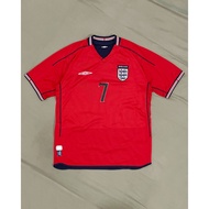 Original Umbro England Away Kit 2002 2003 2004 Vintage Football Jersey Number Set 7