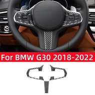 For BMW 5 Series G30 2018-2022 Accessories Carbon Fiber Interior Car Steering Wheel Buttons Frame Ch