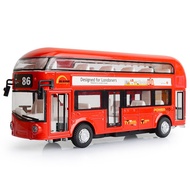 Double Decker Bus Toy Party Metal &amp; Plastic London Bus Transport The Doors Can Open&amp;Close FLashing W