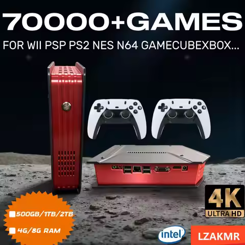 X4 Retro Family Video Game Console 1TB Dual System I3-3110M CPU Supports 4 Player Games for PS2 PSP 