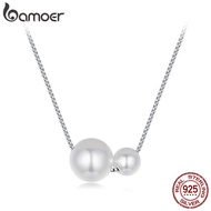 Bamoer 925 Sterling Sliver Necklace Pearl Design Jewelry Gifts for Women