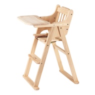 Baby Dining Chair Dining Chair Solid Wood Portable Children's Dining Seat Foldable Children's Dining Table Chair Drop-Resistant