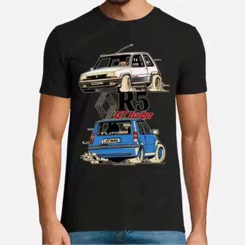 Vintage R 5 Gt Turbo Funny Cartoom Car T-Shirt Cotton O-Neck Short Sleeve Casual Mens T-shirt Size S