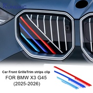 3PCS Front Grille Trim Strips For BMW X3 G45 2025 2026 Grid Clips Trim Motorsport Accessories
