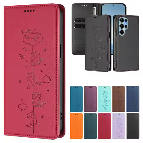 Cute Cat Leather Flip Wallet Case For Doogee Note 56X 56 58 59 N60 Pro N55 Plus Book Card Slot RFID 