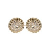 Van Cleef & Arpels Gold and Diamond Perlée Stud Earrings