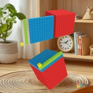 tooppcc] Kids Math Plaything: Base Ten Blocks Set with Counting Cubes new