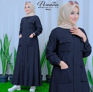 purnama dress bahan crinkle premium / dress import wanita kekinian korea  / dress gamis wanita kekin