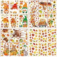 YOLOGO 9pcs/pack Autumn Window Clings, PVC DIY Window Stickers, Holiday Stickers Thanksgiving Fall H