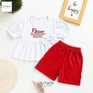MERAH Outbox Fashion 2.2 RAMADHAN FASHION SET KIDS WULAN AUGUST | RED AND WHITE AUGUST SUIT DTF