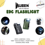 Wuben G5 edc 400 lumens flashlight green black RGB mini torch 180° Rotating rechargeable lightweight