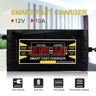 Full Automatic Smart 12V 10A Lead Acid/GEL Battery Charger w/ LCD Display US Plug Smart Fast Battery