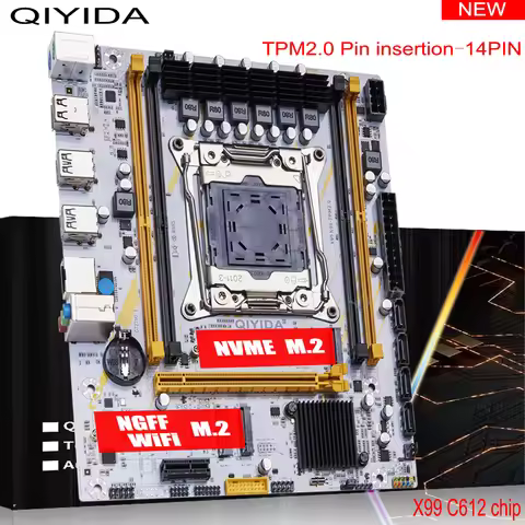 QIYIDA X99 ranura de LGA2011-3 SATA3.0 USB3.0 NVME M.2 NGFF WIFI compatible con memoria DDR4 y proce