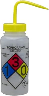 Bel-Art F12416-0008 Right-to-Know Safety-Vented and GHS Labeled Wash Bottle, Isopropanol Label, Yell