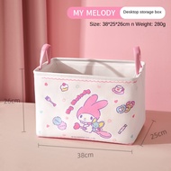 (24L) กล่องเก็บของ Sanrio Hello Kitty พับได้ แท้ 100% ตะกร้าใส่เสื้อผ้าผ้าฝ้ายและผ้าลินิน กันน้ำ Cin