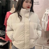 Áo khoác phao croptop chất nhung lì dáng Hàn Quốc siêu ấm mùa đông - Lovito fashion