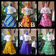 "BUWAN NG WIKA SALE! Checkered-Floral 4-in-1 Kimona and Saya for Kids – Traditional Filipino Patadyo