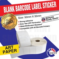 Barcode Sticker Label/ Product Label Sticker/ Price Label Sticker Sticker Barcode Art Paper 50x35mm 