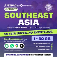 [Jetpac] Southeast Asia Travel eSIM 5G | Indonesia, Malaysia, Philippines, Thailand, Vietnam | 1-5GB