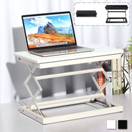 Black, White Height Adjustable Standing Desk Desktop Stand Up Desk Riser Laptop Workstation 18kg