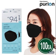 大特價*韓國製purion kf94黑色口罩100個