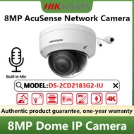 Hikvision Camera 8MP AcuSense Vandal Dome Network Camera H265+ 30m IR With Audio IP67 IP Camera