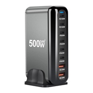 500W GAN Fast Charger Station 8 พอร์ต USB C Charge 2A6C Power Adapter สําหรับโทรศัพท์มือถือสูงสําหรั