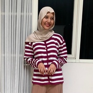 [milihbeau] Jisoo Stripes Cardigan Women's outer/, fine knit, neutral color for informal casual gone